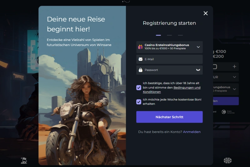 winsane login page