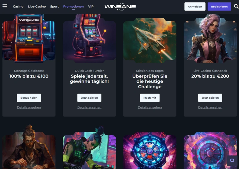 winsane promotions page